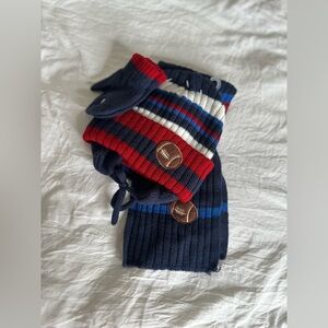 Hat scarf and gloves set with football design